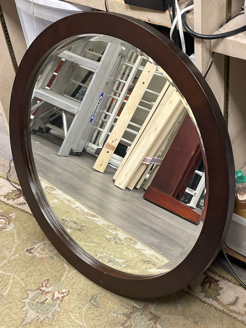 ROUND DARK FRAME MODERN MIRROR