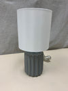 GRAY/BLUE RIDGED CERAMIC LAMP