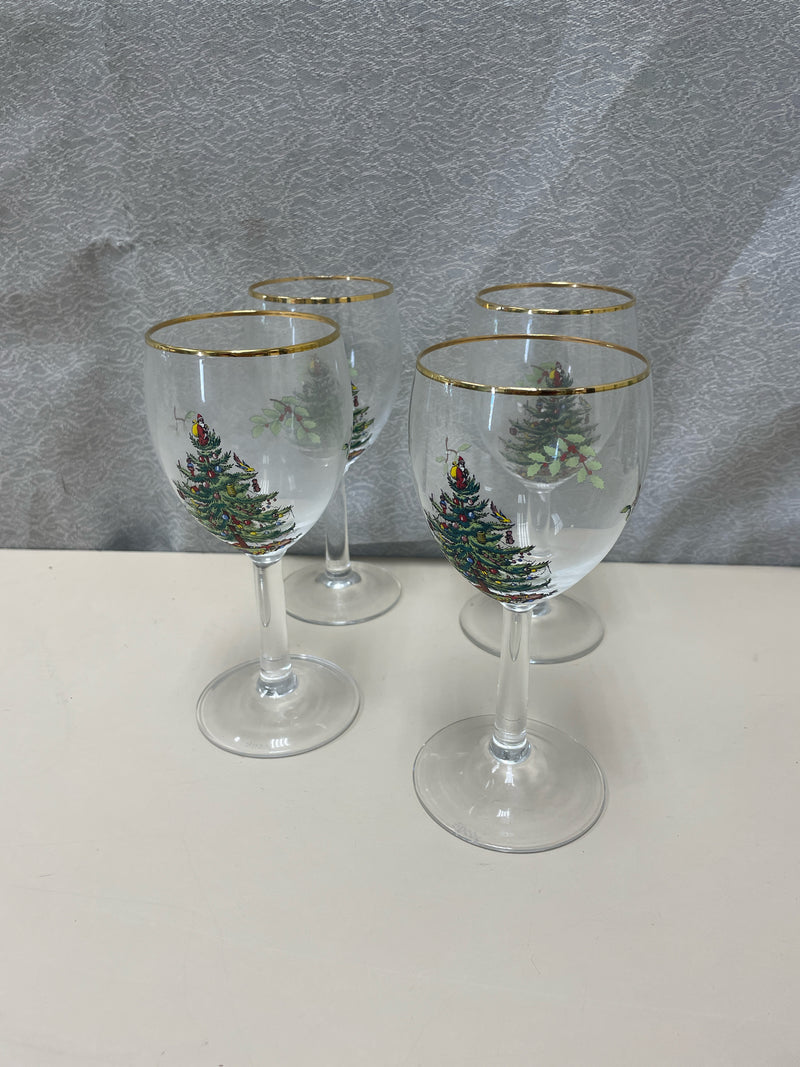 4 SPODE STEMWARE GLASSES