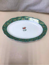 GREEN ORANGE FLORAL DISH