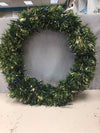 GOLD/GREEN WREATH W/MULTICOLOR LIGHTS