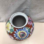 PURPLE BLUE FLORAL ASIAN VASE