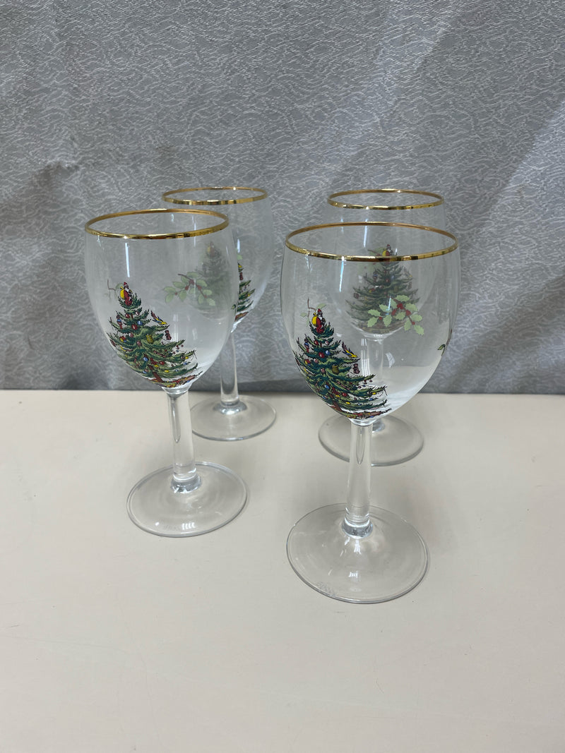 4 SPODE STEMWARE GLASSES