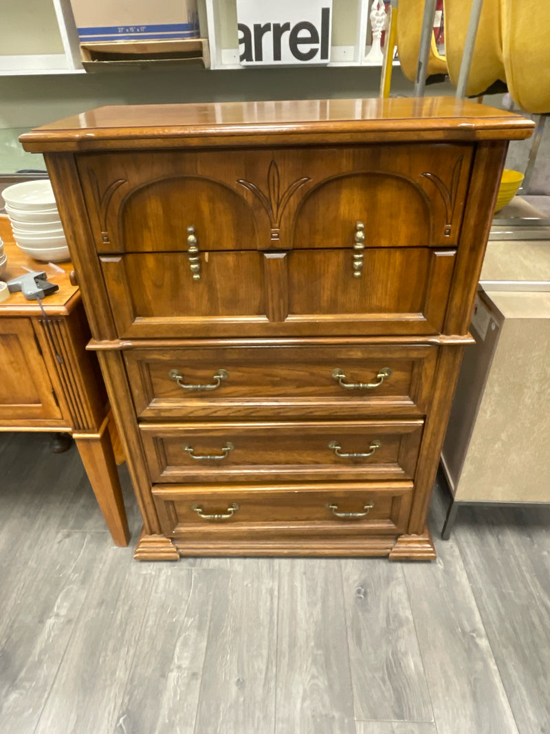 TALL VINTAGE WOOD DRESSER