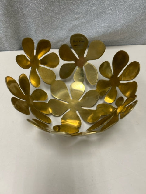 BRASS COLOR FLORAL BOWL
