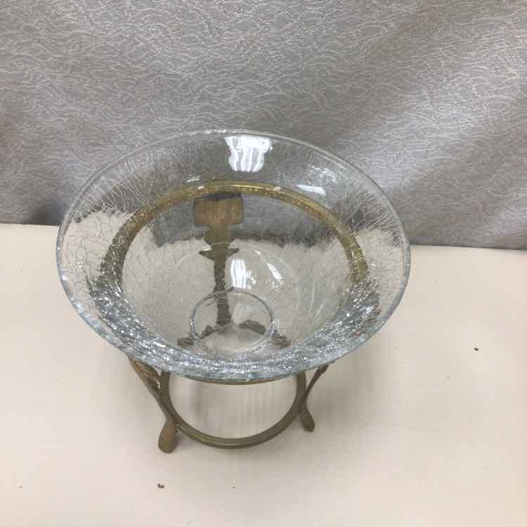 2 PIECE GOLD/GLASS BOWL