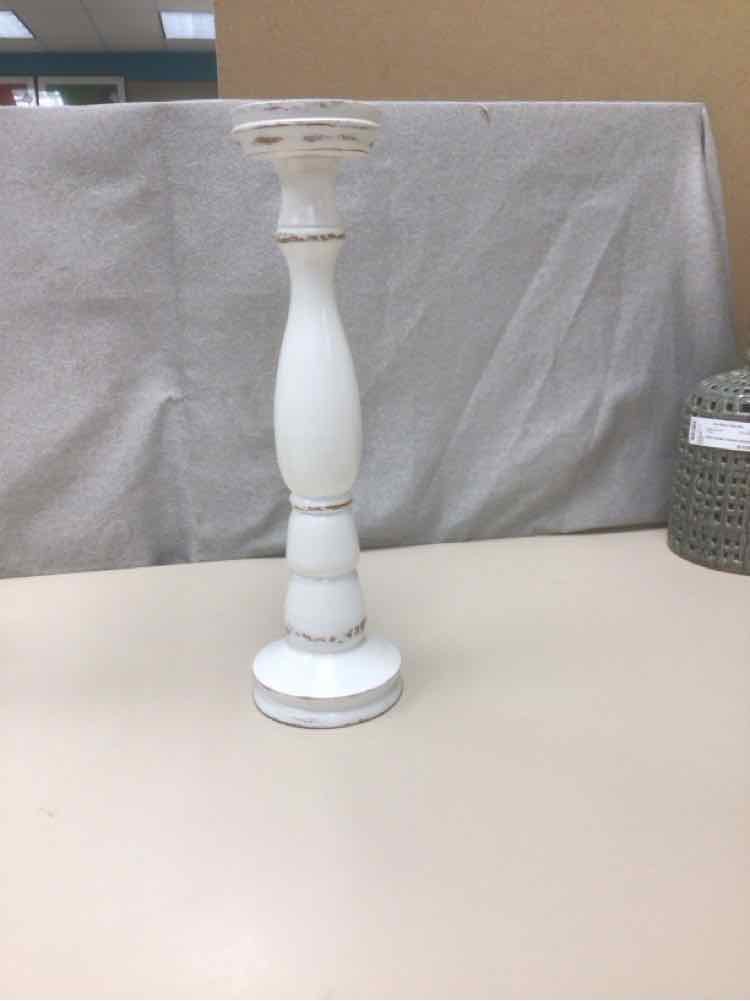 TALL WHITE CANDLE HOLDER