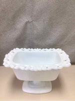 VINTAGE GLASS PEDESTAL BOWL