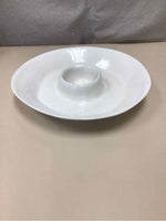 WHITE SNACK SERVING PLATTER