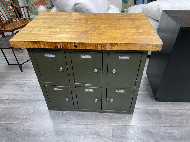 VINTAGE GREEN LOCKER CABINET