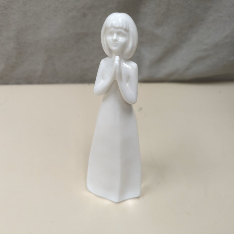 WHITE PRAYING GIRL FIGURINE