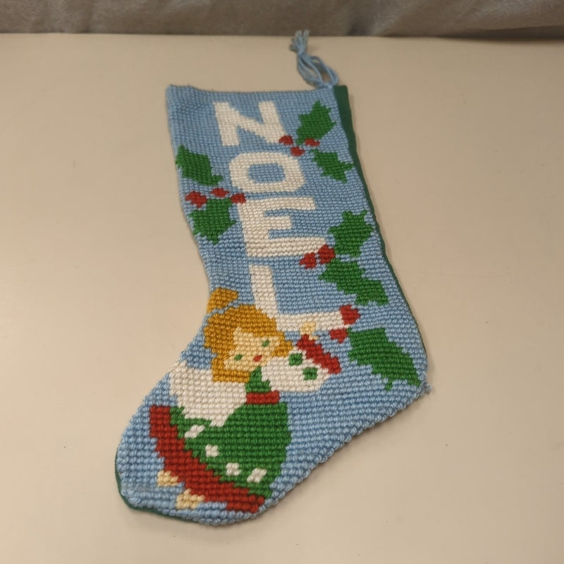 VINTAGE BLUE NOEL STOCKING