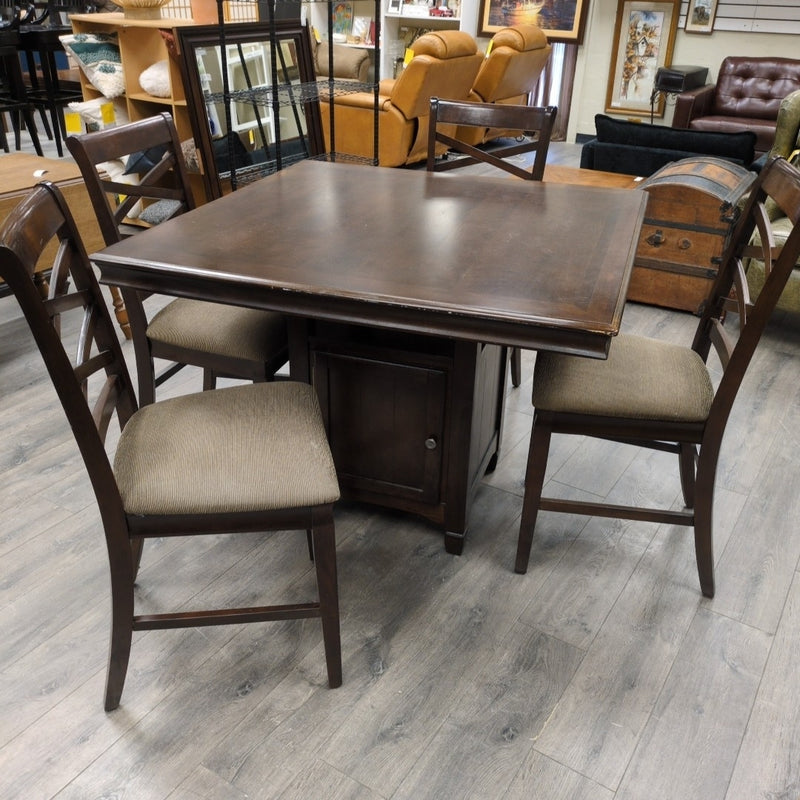 DARK HIGHTOP TABLE W/4 STOOLS