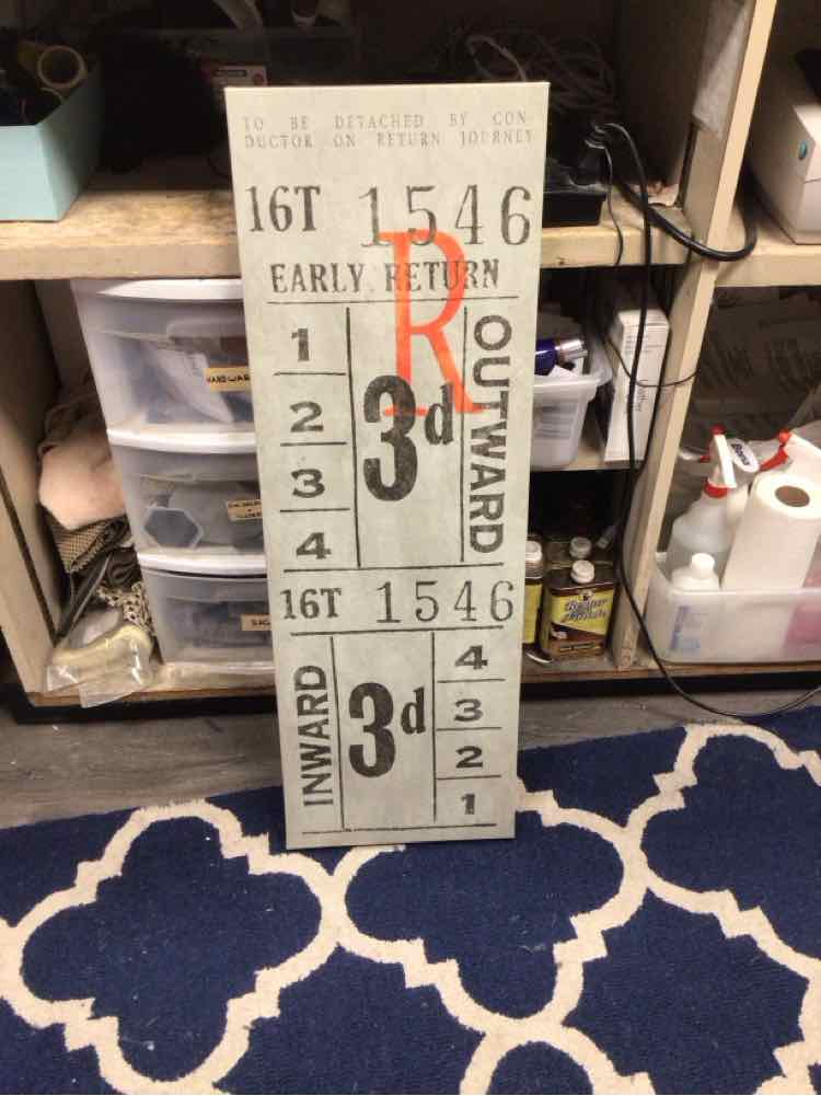 RAILWAY TICKET CANVAS ART