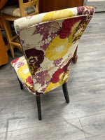 PURPLE YELLOW FLORAL SIDE CHAIR