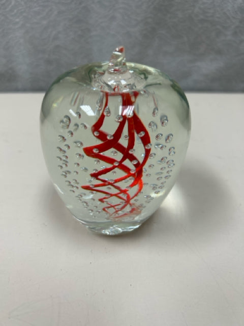 RED SWIRL BUBBLE PAPERWEIGHT