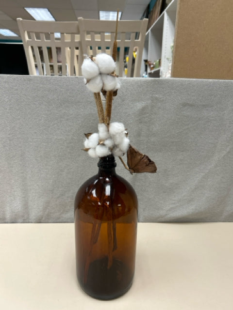 AMBER BOTTLE W/COTTON
