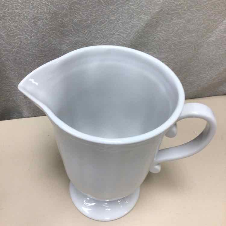 WHITE CERAMIC PITCHER