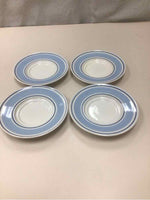4 VINTAGE BLUE/BROWN MUGS
