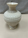 CREAM W/GOLD RIM VASE