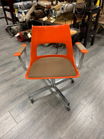 MCM KRUEGER METAL ORANGE BROWN OFFICE CHAIR