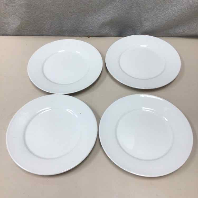 4 WHITE SNACK PLATES