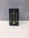 MARBLE BOOK END W/GOLD SCALE