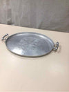 PEWTER FLORAL TRAY