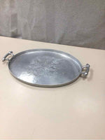 PEWTER FLORAL TRAY
