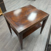 DARK WOOD END TABLE W/INLAY