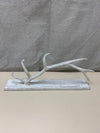 WHITE METAL ANTLER DECOR