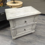 GRAY 2-DRAWER NIGHTSTAND