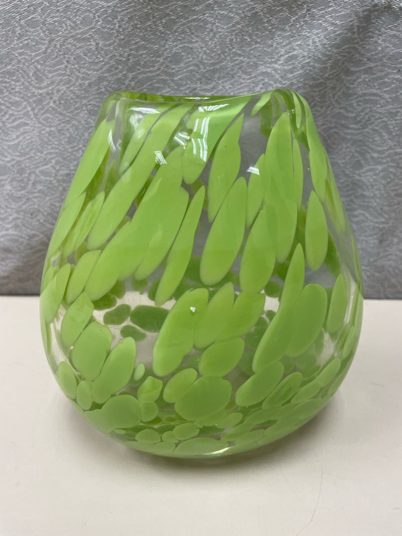 GREEN GLASS VASE