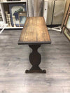 MID CENTURY BROWN WOOD CONSOLE TABLE