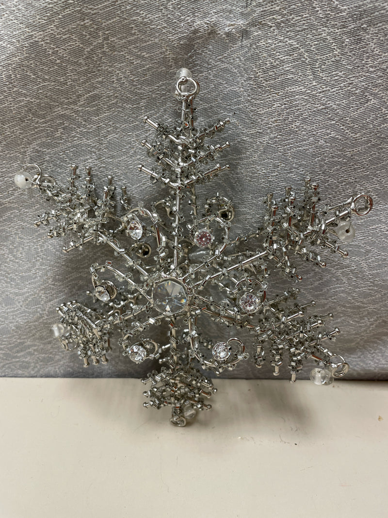 SILVER BEADED SNOWFLAKE