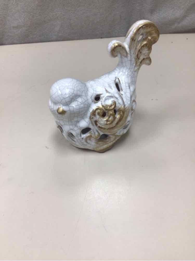 WHITE CERAMIC BIRD