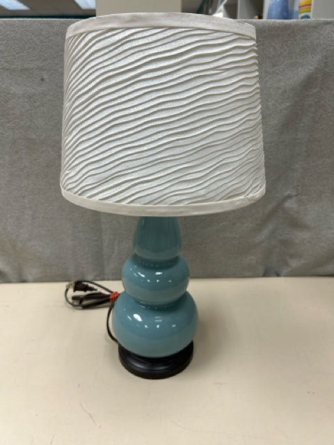 WHITE SHADE BLUE LAMP
