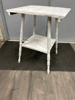 WHITE 2 TIER SIDE TABLE