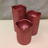 SET OF 3 RED FAUX CANDLES