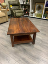 WOOD COFFEE TABLE W/SHELF