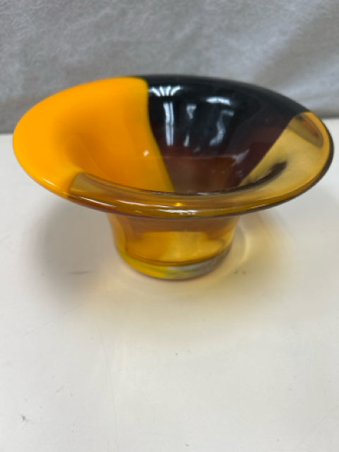 ORANGE BROWN GLASS BOWL