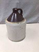 BROWN/CREAM CROCK W/HANDLE
