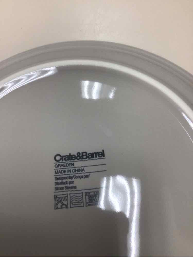 4 GREY CREAM SNACK PLATES