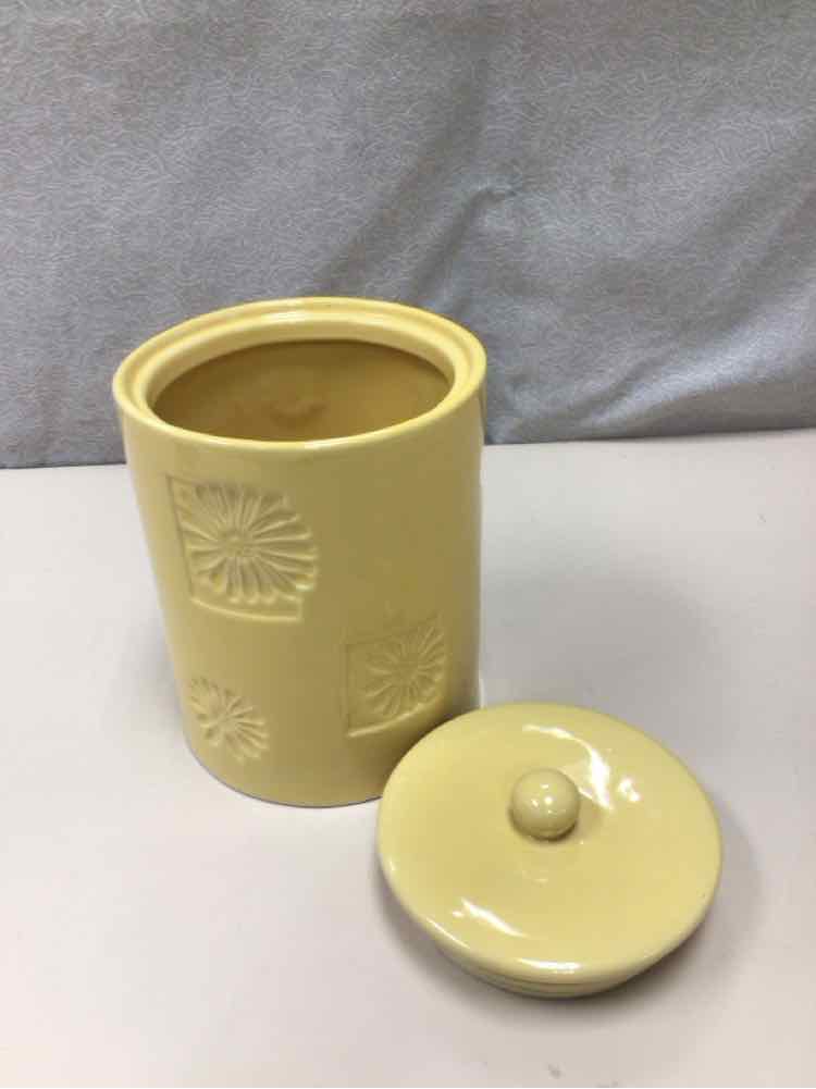 YELLOW CERAMIC KITCHEN CANISTER