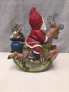 WOOD SANTA ON REINDEER ROCKING