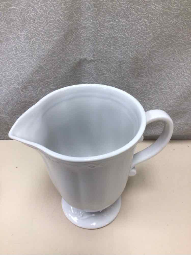 WHITE CERAMIC PITCHER