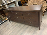 DARK BROWN 9-DRAWER DOUBLE DRESSER