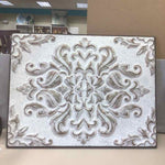 WHITE DISTRESSED METAL EMBLEM