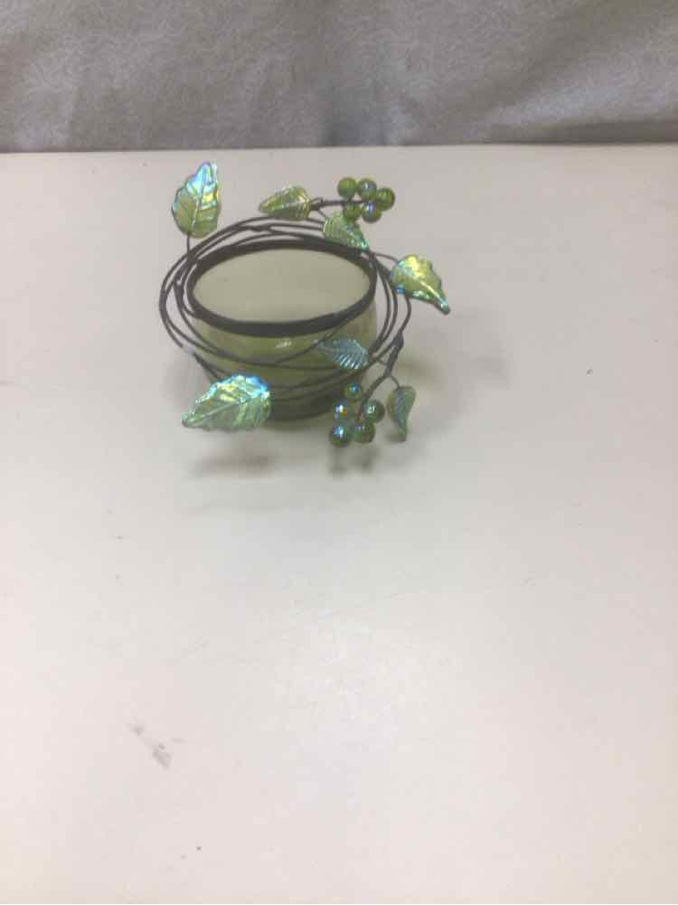MINI GREEN GLASS LEAF BOWL