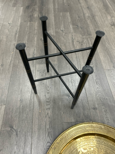 GOLD ASIAN TRAY ON STAND